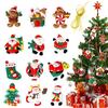 12Pcs Christmas Tree Decoration Items Cute Gingerbread Snowman Santa Christmas Decorations with Rope Hanging Ornaments