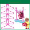 Packung mit 10 rosa Kleiderbügeln mit Schleife, 30 cm Höhe, leichter Kunststoff