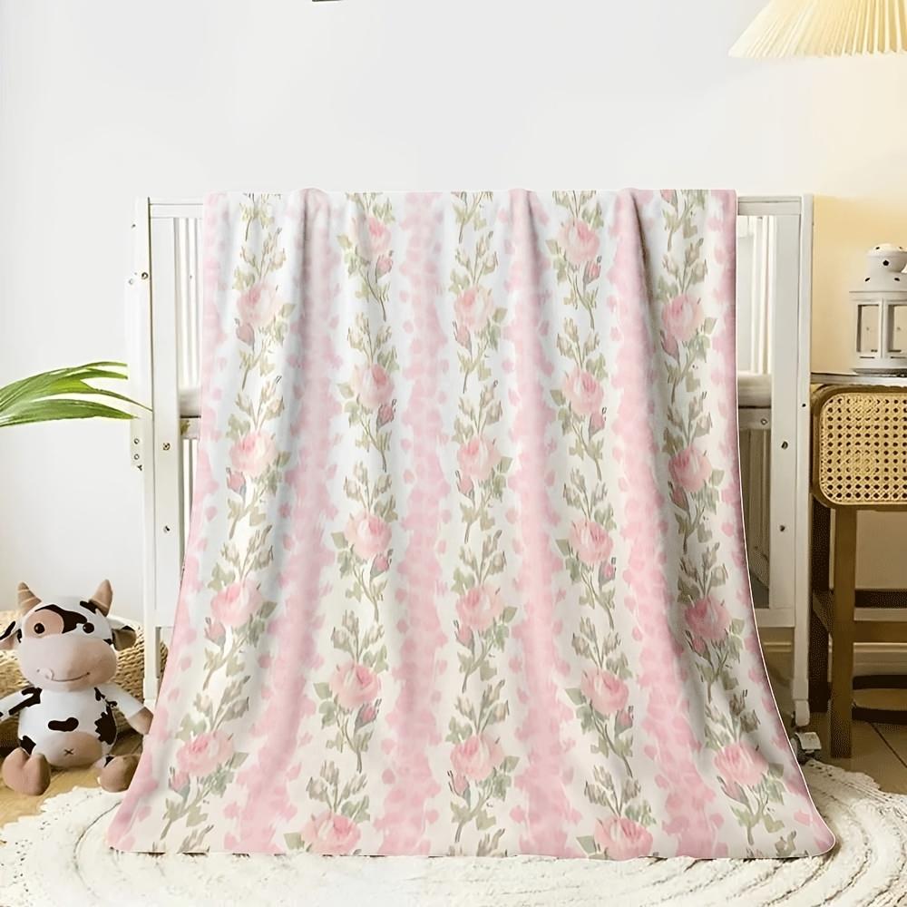 LoveShackFancy Poster Flannel Blanket, Elegant Patterns Soft Multi-Use Design for Home Office Sofa Bed Gift