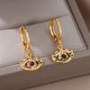 Luxus Zirkon Böser Blick Creolen für Damen Rostfreier Stahl Türkisches Teufelsauge Ohrhänger Ästhetischer Schmuck Geschenk aretes