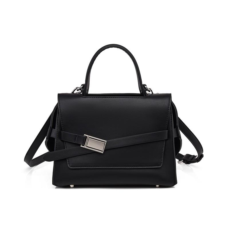 Womens PU Crossbody Bag Minimalist Urban Style Shoulder Handbag Daily Commute Black