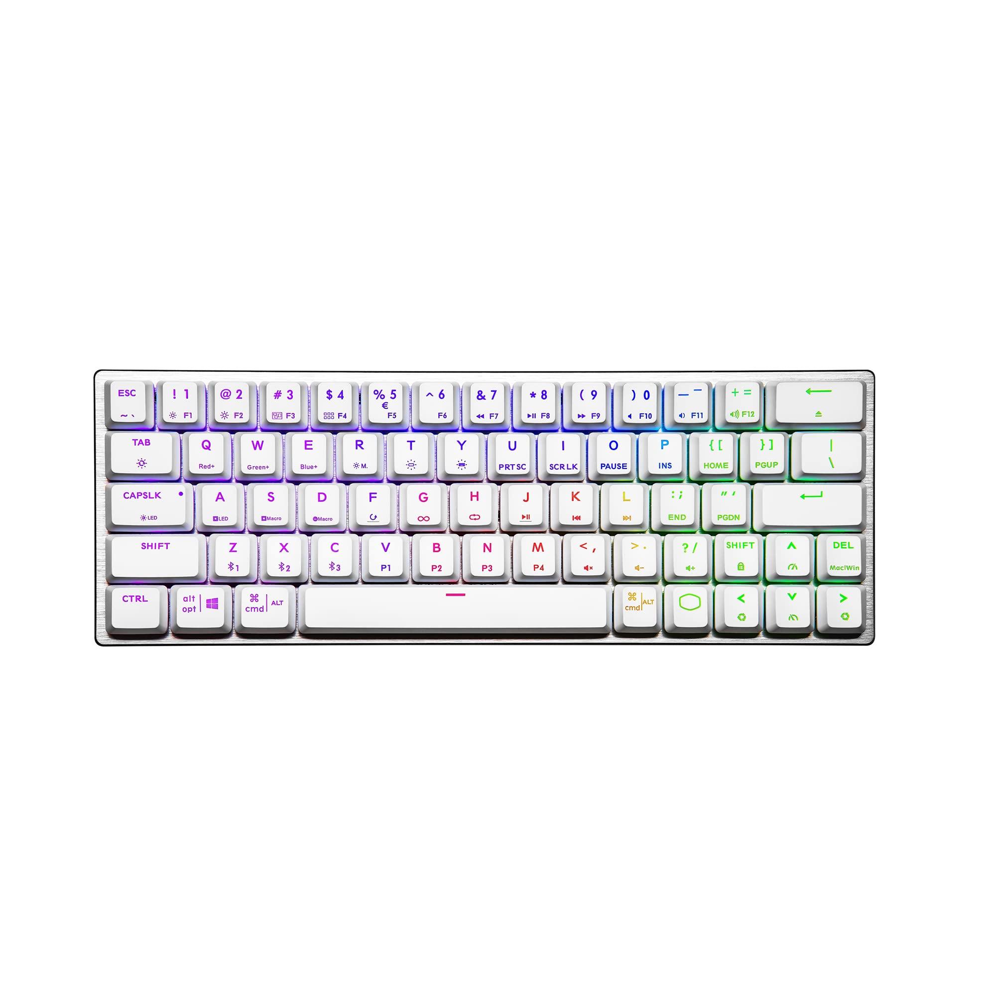 

CoolerMaster SK622 White WiredWireless Tenkeyless Mini Keyboard with Red Switches and On-the-Fly Controls (SK-622-SKTR1-US, KB528)