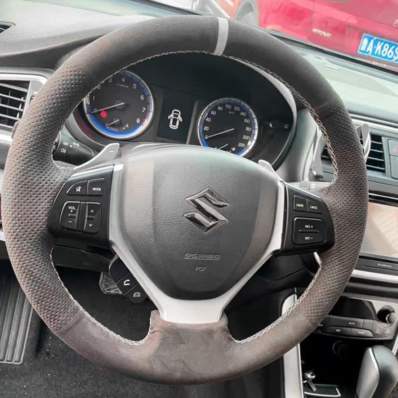 

Для Suzuki Vitara Escudo LY 4-го поколения 2016-2018 Ручная прошивка Нескользящий Замшевый Чехол на Руль Автомобиля style 1
