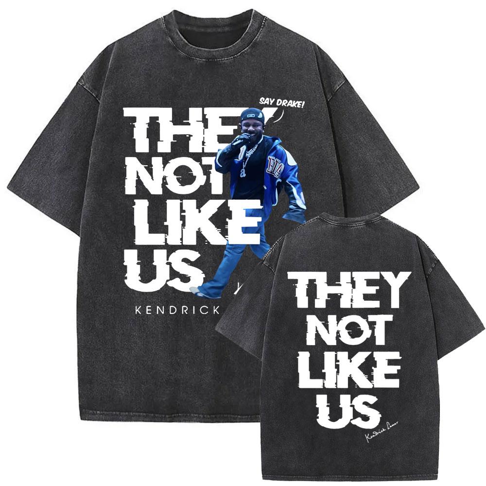 

Limited Rapper Kendrick Lamar They Not Like Us Washed Vintage Tshirt Summer Men Women Hip Hop Oversized Street Crewneck T Shirt S