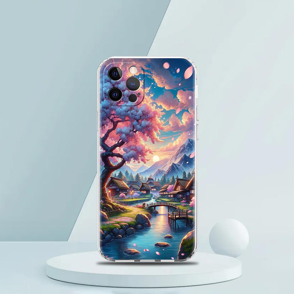 

Розовый Весенний Чехол с Цветами Сакуры для iPhone 16 15 14 13 12 Pro Max Прозрачный Мягкий для iPhone 11 Pro Max 7 8 Plus XS Сумки iPhone 11 Pro