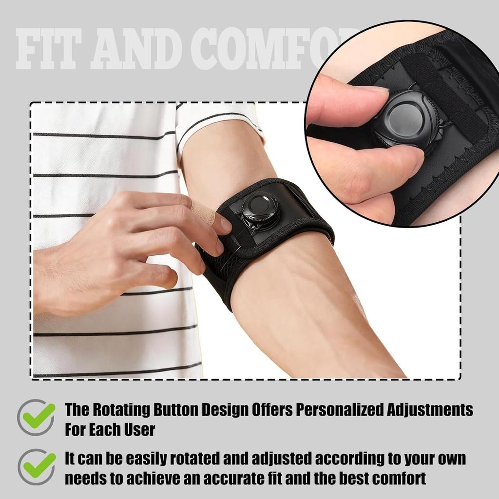 Tennis Elbow Brace For Men Women Adjustable Tennis Golfers Elbow Strap For Tendonitis Pain Relief Knob Type Adjustment For Custo
