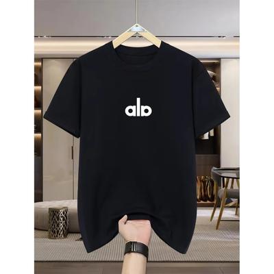 2026 Summer New American Double Yarn Combed Cotton Men's Short Sleeve Loose Couple Half Sleeve Women's Printed T-shirt