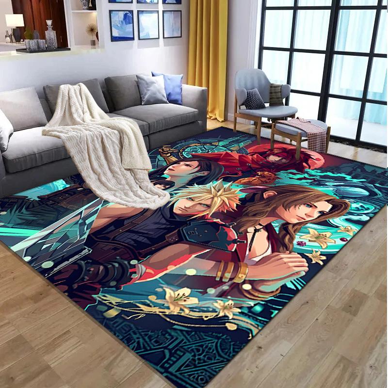 Final Fantasy Pattern Rug, Indoor/Outdoor Mat, for Picnic, Gameroom, Bedroom, Office, Living Room, Home Decor Carpet, Birthday Gift
