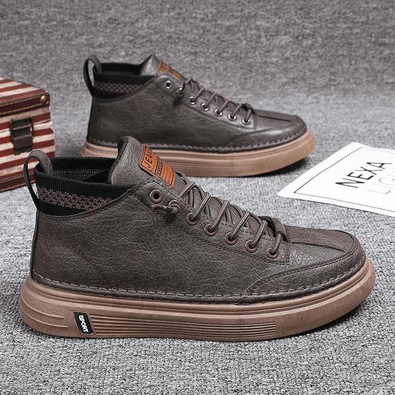 

Мужские повседневные ботинки Martin в британском стиле 2024 года — осенние высокие кроссовки и модные рабочие ботинки средней высоты 39