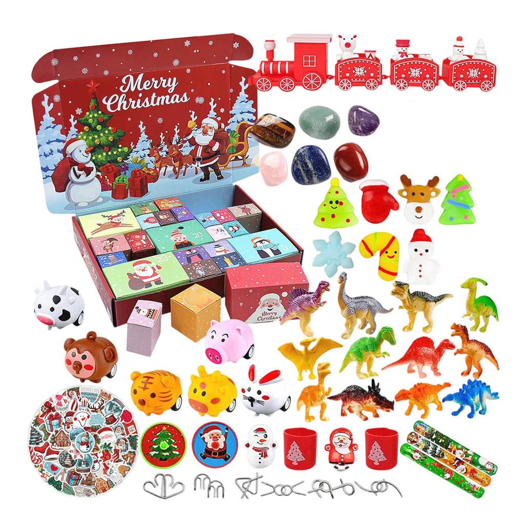 24-Piece Christmas 3D Countdown Calendar Toy Set (24 Toys)