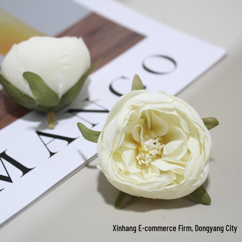 Rose & Camellia Bud Artificial Flowers DIY Hairpin Headwear for Weddings & Festivals