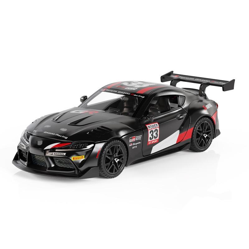 1:32 GR Supra GT4 Simulation Alloy Sports Car Model Sound and Light Pull Back Toy Gift Diecast Alloy Car Model Collectibl