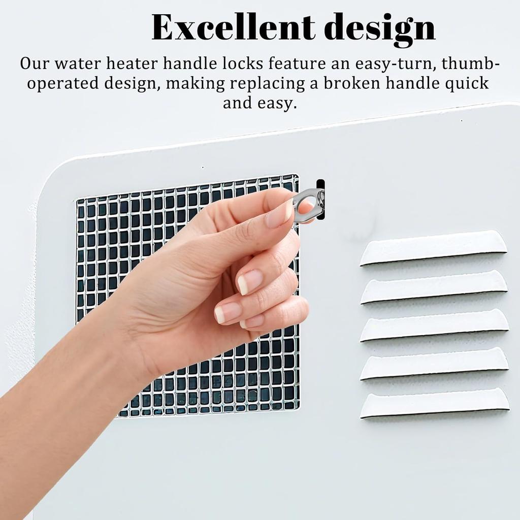 2 PCS RV Water Heater Door Latch, Stainless Steel RV Water Heater Door Cam Lock/Latch Twist Cam Lock Replacement Part, Waters Heaters Cover Latchs