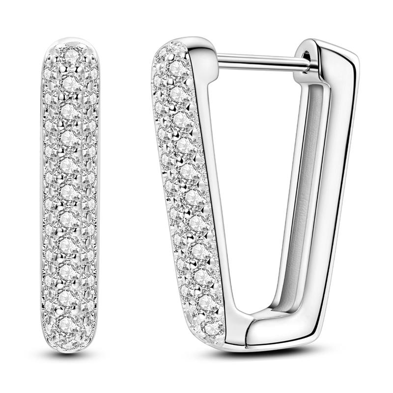 2025 New 925 Sterling copper Hoop Earrings Flowers Zircon Drop Earrings Stud For Woman Fine Birthday Wedding Party Zircon Gifts