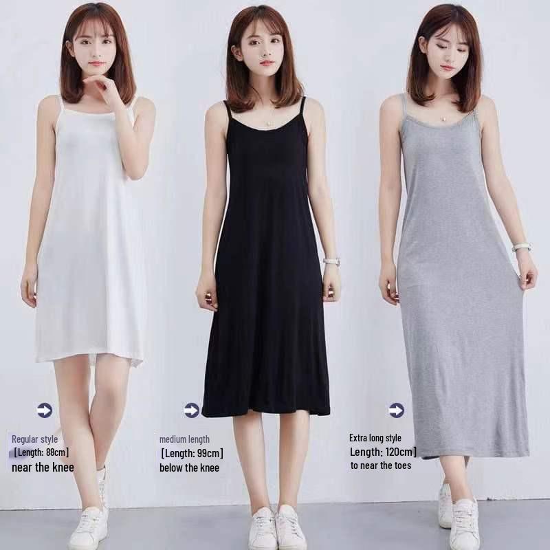 Women's Extra Long Lightweight Summer Slip Dress with Spaghetti Straps