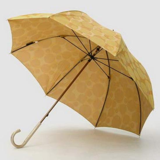 Makita Shoten Umbrella for Rain Long Nordic Jacquard Made in 16241112 Women, Umbrella, Umbrella, (Bubble), Yellow, Hand-Opened, Japan,
