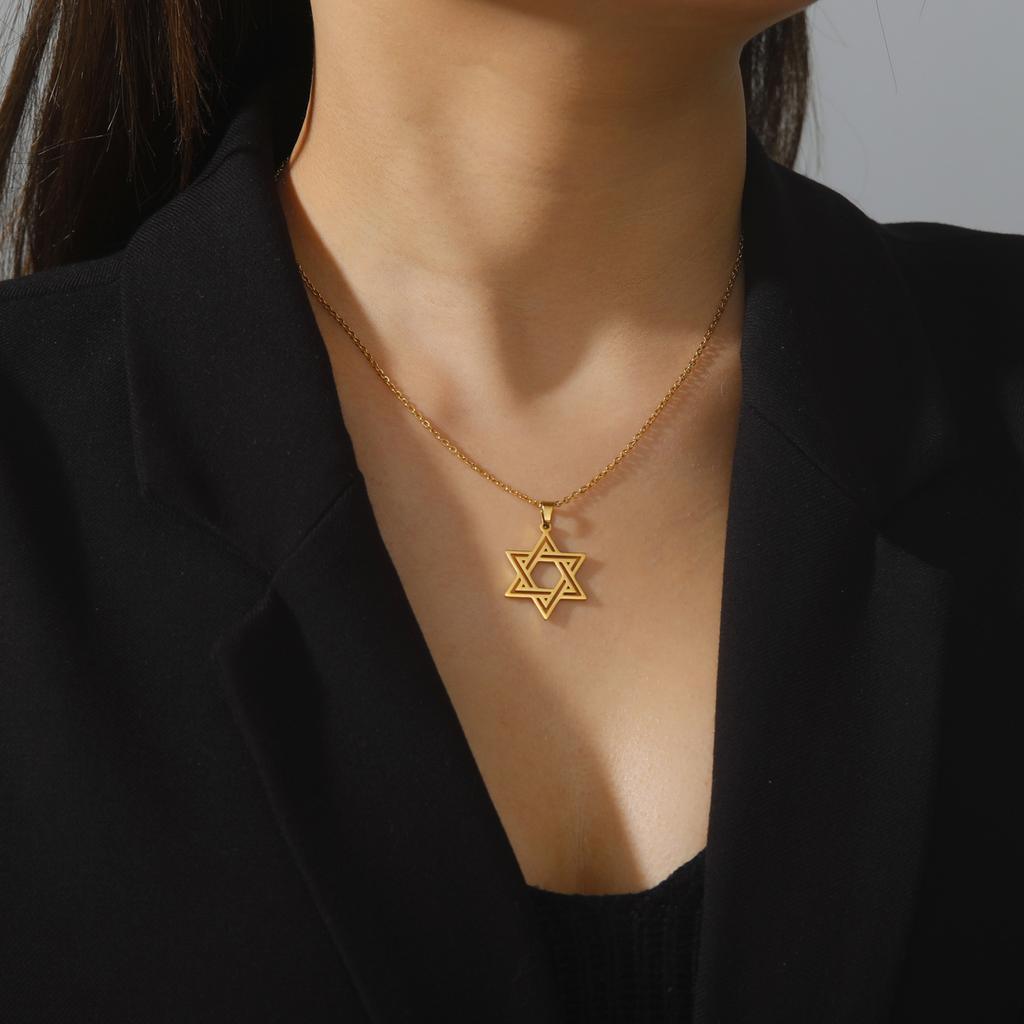 LIKGREAT Star of David Pendant Necklace for Women Men Israel Magen Hexagram Symbol Je Necklaces Religion Amulet Jewelry