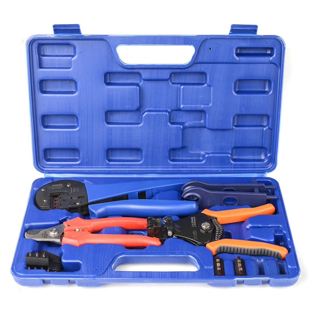 

IWISS Прецизионные обжимные клещи для солнечных панелей с новым храповым механизмом, совместимые с MC4, набор прецизионных инструментов, 2,5/4/6 мм², KIT-2546S