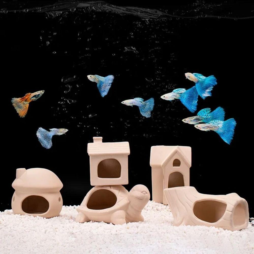 Multi-style Aquarium Shrimp Hideaway Ceramic Breeding House Cave  Landscaping
