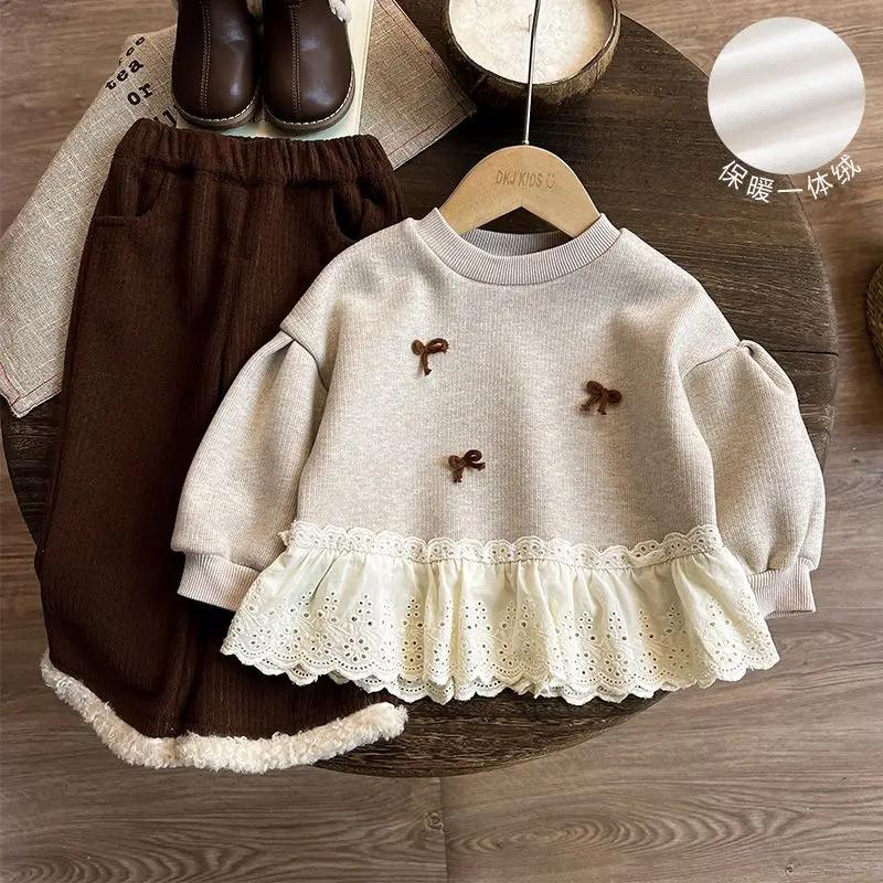 HoneyCherry Girls' Fleece Hoody Winter Clothes for Girls and Baby Girls Forest Style Warm Clothes for Winter Thickening
