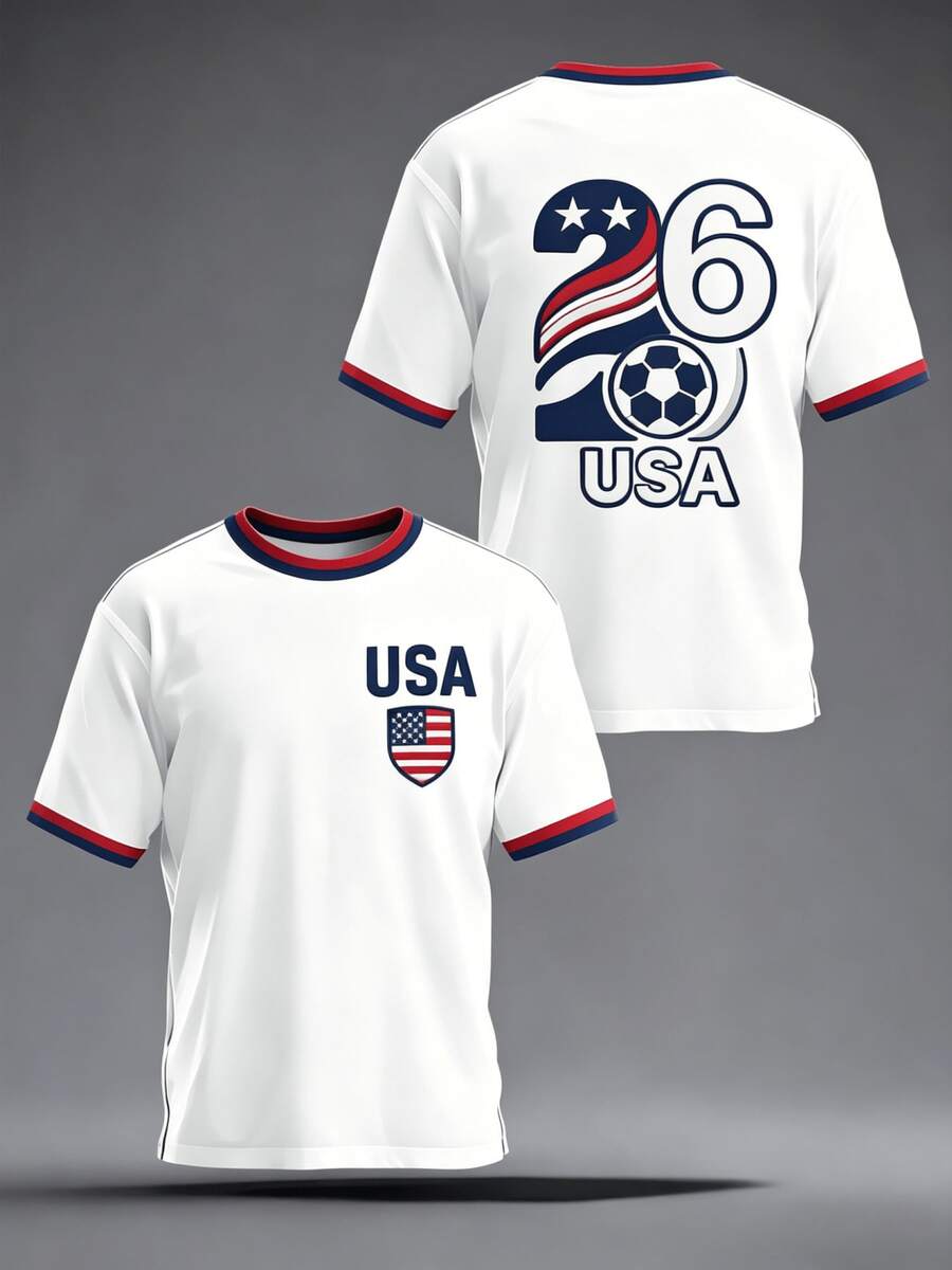 Men s 2026 Striped Printed Breathable Jersey, Training & Game Fan Tee S