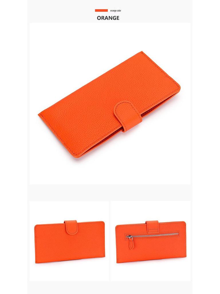 Top Grain Cowhide Women's Ultra-Thin Long Leather Phone Wallet 2025