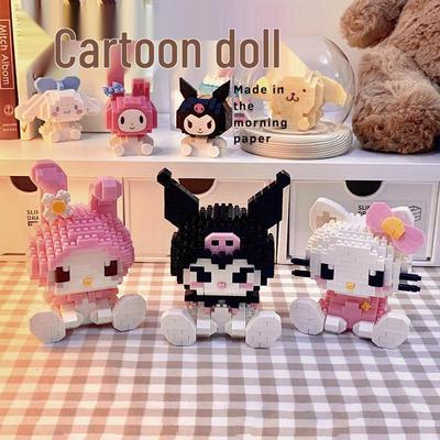 Cartoon-Figur Bausteine: Kuromi, Cinnamoroll & Melody Rabbit - Lernspielzeug Überraschungsbox für Kinder