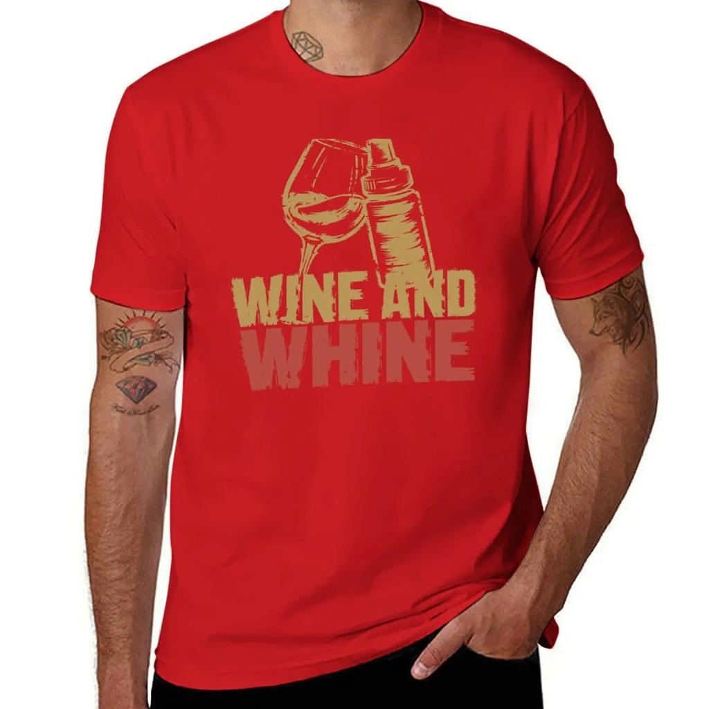 Mothers Day Gift Wine And Whine Mom Gift TShirt Anime T Shirts Vintage Mens T Shirts