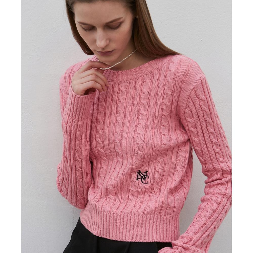 

NICK&NICOLE ESSENTIAL NNC CABLE KNIT_PINK