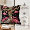 18.18 Inch Enchanted Floral Fairy Throw Pillow Cover, Detachable Soft Cushion Case, Gothic Garden Sofa Home Decor