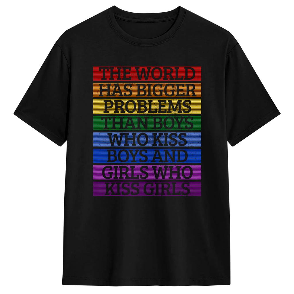 Huunisex Lgbt Flag Gay Pride Month Tshirt Unisex Awesome Tshirts Summer Crewneck Harajuku Tees Dropshipping Oversized Tops