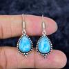 Larimar Gemstone Handmade 925 Sterling Silver Jewelry Earring 1.58" M-3368