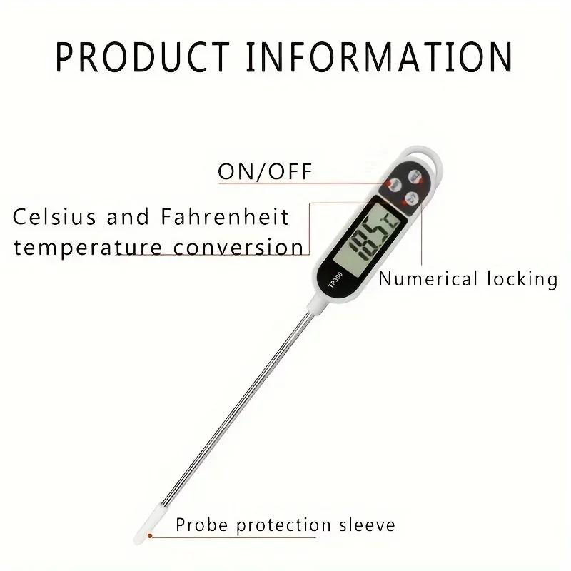 1PC stainless steel probe type household food thermometer milk temperature cooking food thermometer,needs a LR44 button cell