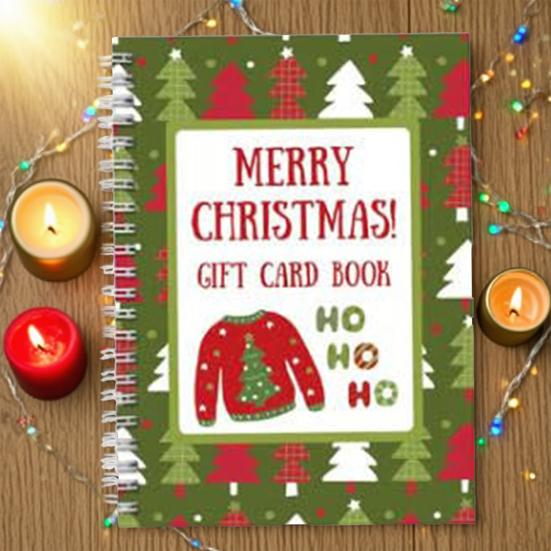 Merry Christmas Gift Card Book 10 Pages DIY Spiral Bound College Survival Gift Card Book Holder for Students Graduation Gifts