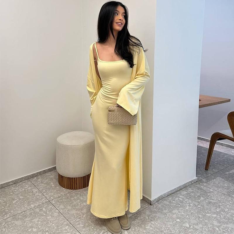 2025 Summer Women's Cardigan and Dress Set - Elegant and Casual Style