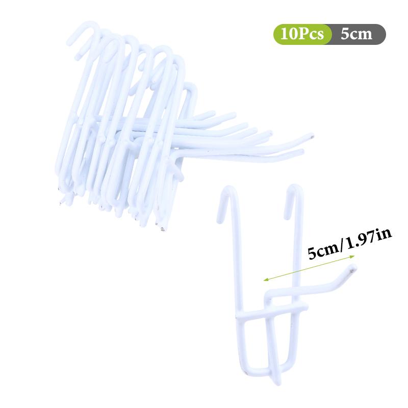 

10 шт. Прочные крючки для экрана 5/10/15/20 см толщиной 3,3 мм Крючки для подвешивания сетки из железной проволоки для супермаркета Крючки для железной сетки для сетки экрана 5cm белый