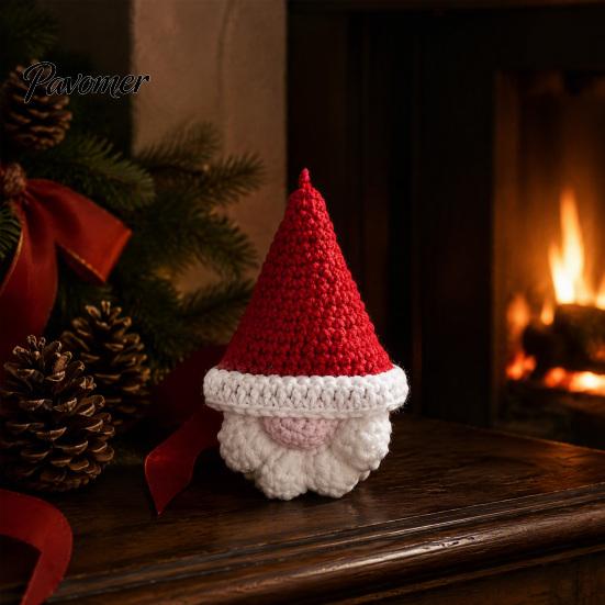 Faceless Gnome Decorations Hand Crochet Christmas Ornaments, Knitted Hanging Decorations, Woolen Holiday Gifts Yarn Elf Pendants for Tree Home
