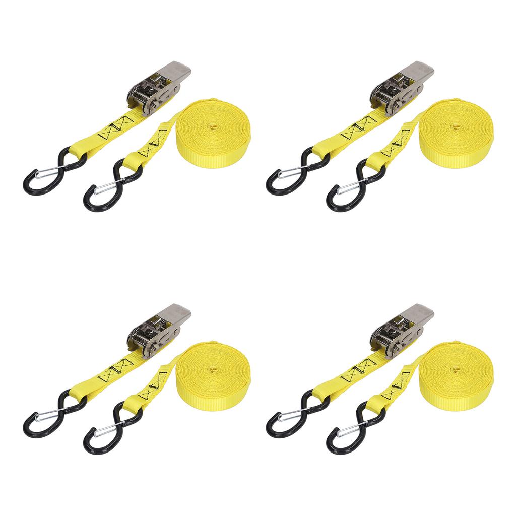 5 Meters Ratchet Straps 800kg Safe Pull Strength Cargo Tie Down Bundle Tension Belt for Ship Transportation Fixing