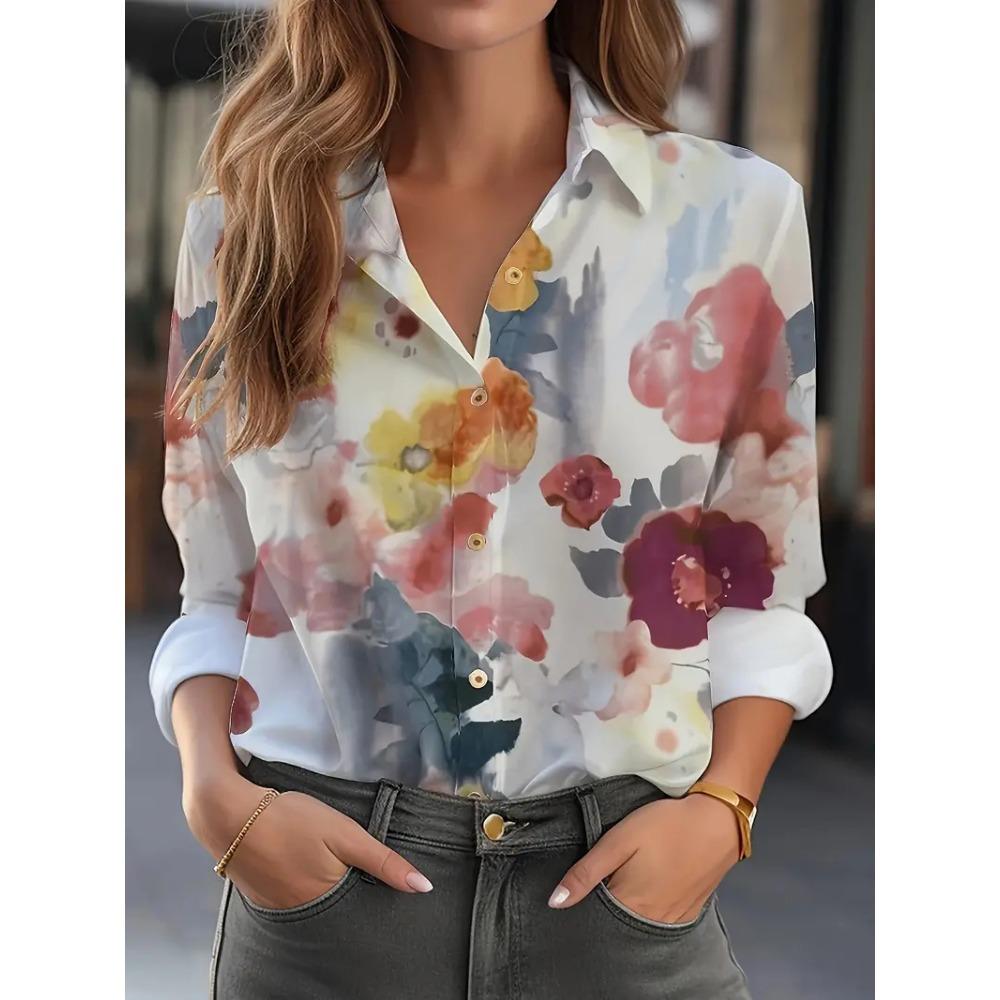 Women's Shirt Casual Loose Soft Comfortable Button Lapel Fashion Shirt Sun Shade Breathable Women's Slim Shirt Plus Size