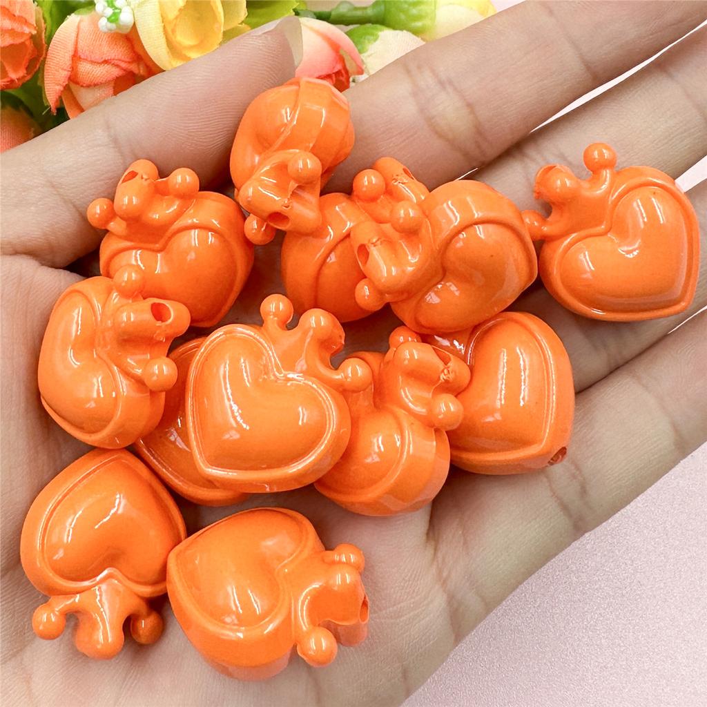 Home Party Supplies Crown Heart for Bracelet Necklace Accessories Jewelry DIY 12pcs Loose Beads Charms 21.4*24.4mm Pendants Material With Hole