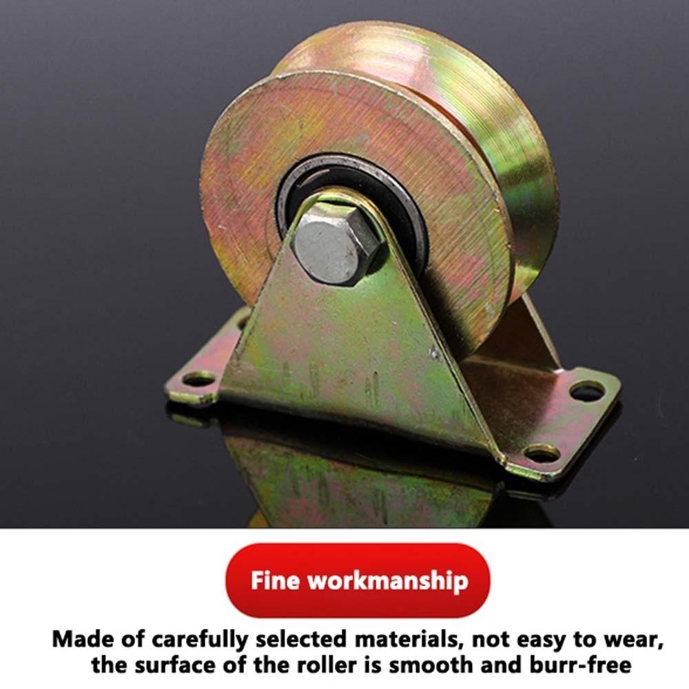2pcs Smooth Rolling V Sliding Track Wheels Heavy Duty Sliding Door Metal Rollers Crane