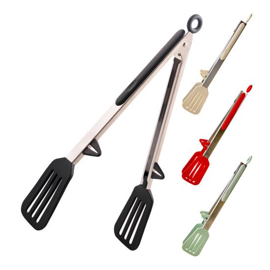 Stainless Steel Food Tongs Non-Slip Ergonomic Kitchen Tongs for BBQ Salad Pasta Heat-Resistant Dishwasher Safe Essential Cooking Utensil