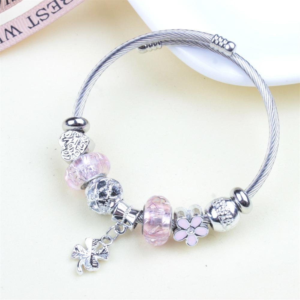 Beaded Bracelet Bangle Multi Element Stainless Steel Copper Alloy Open Spring Snake Bone Chain