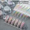 SET NOU YOKEFELLOW GleamTap Cushion Pudră pentru Unghii Culoare Aurora Chrome 6 buc GT111-GT116 Efect Sirena Aurora pentru Acasă DIY Salon Manichiură