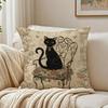 Cute Cartoon Cat Pillow Case Double-Sided Plush Sofa Cushion Covers Organic Breathable Invisible Zipper