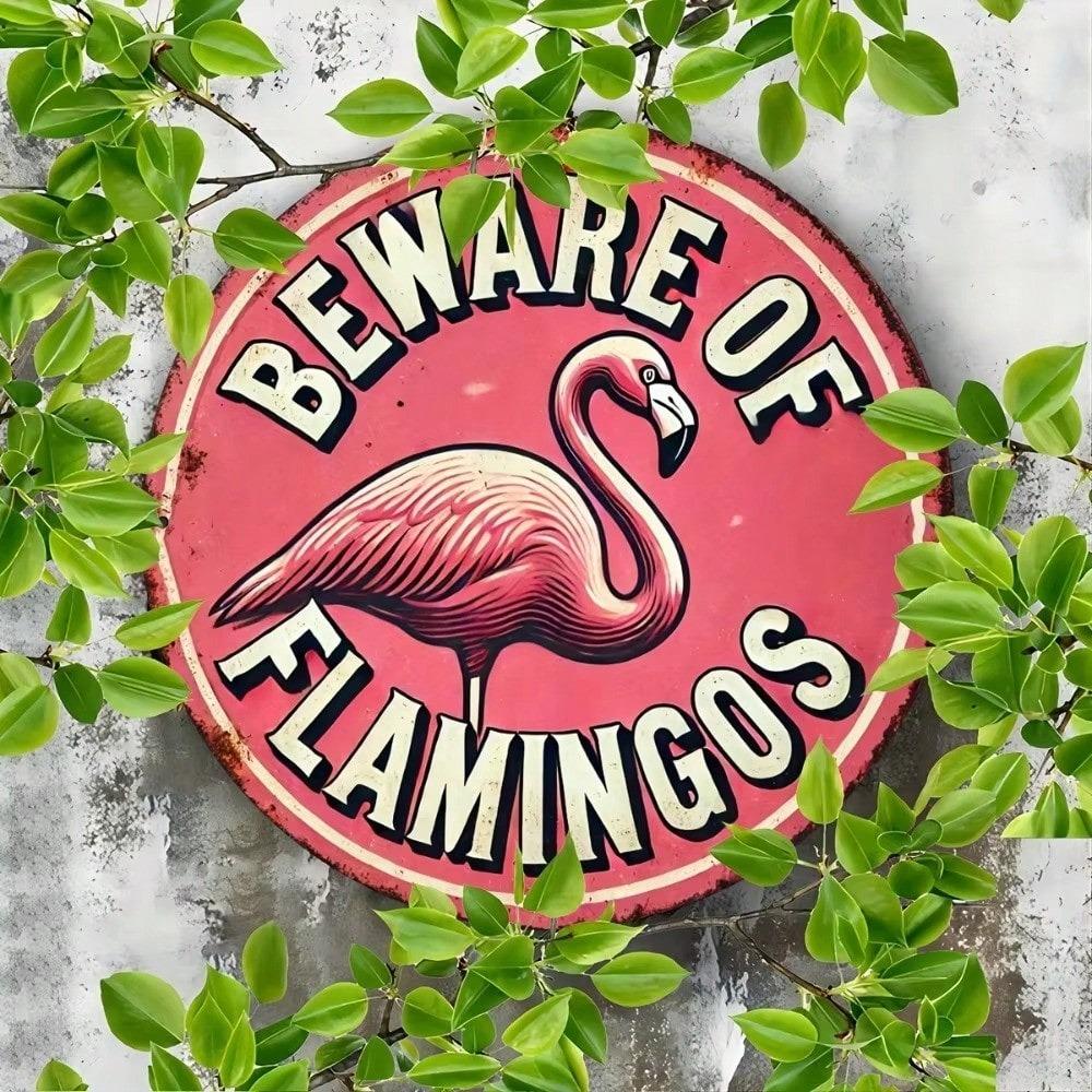 Vintage Flamingo Aluminum Metal Sign 8x8 Inch Wall Art Durable Indoor Outdoor Decor