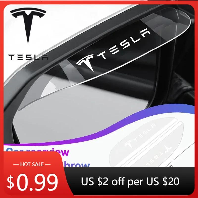 Autoaufkleber Tesla 2 Stück Auto-Rückspiegel-Regenaugenbraue Regenschutz Für Tesla Model 3 Y S X 2021 Roadster Cybertruck Juguete Sp