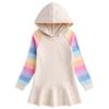 Spring Autumn Lotus Leaf Edge Cartoon Rainbow Girls' Dress Cotton Children's Long Sleeve Hoodie Hundred Fold Princess Dress