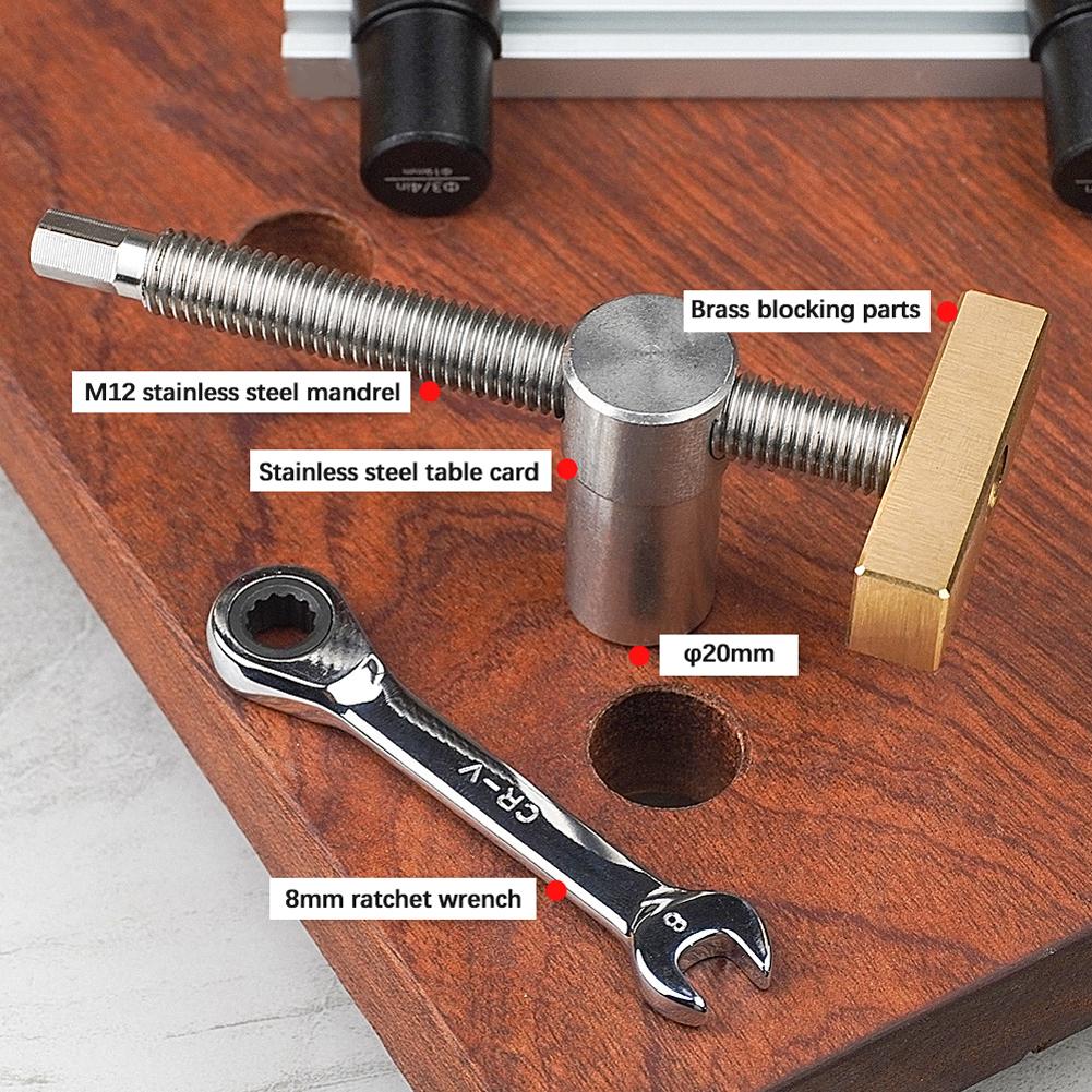 Woodworking Desktop Vise Tenon Locking Bar Fixing Tool Brass Retaining Block Woodworking DIY