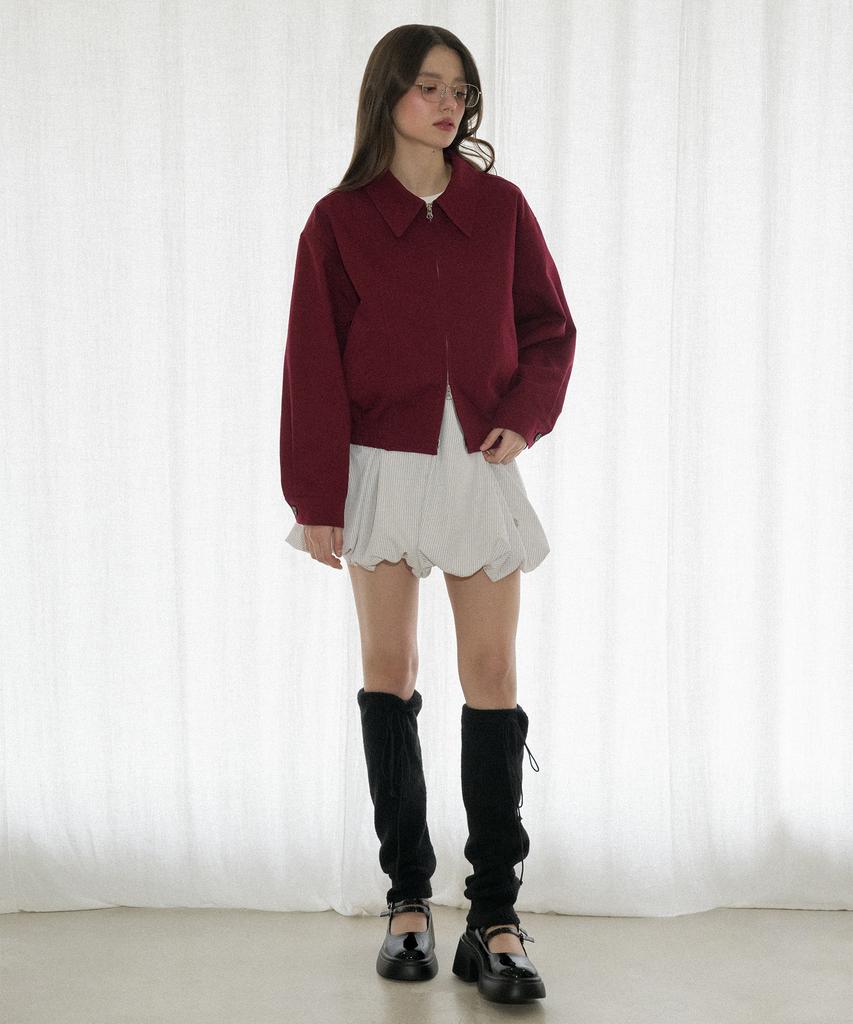 Baitalssain [Line] Striped Balloon Mini Skirt